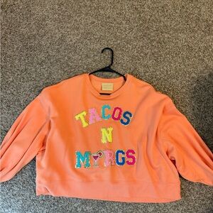 Judith March Orange Sweatshirt with Colorful Design